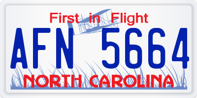 NC license plate AFN5664