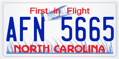 NC license plate AFN5665