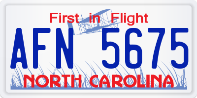 NC license plate AFN5675