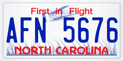 NC license plate AFN5676