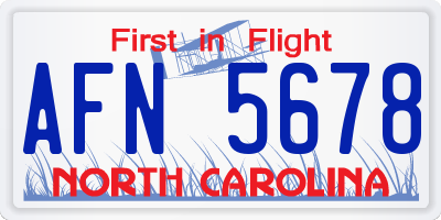 NC license plate AFN5678