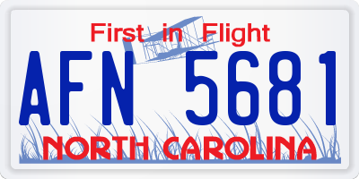 NC license plate AFN5681