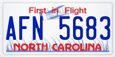 NC license plate AFN5683