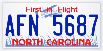 NC license plate AFN5687