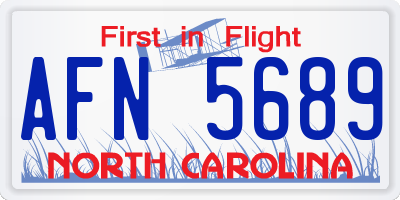 NC license plate AFN5689