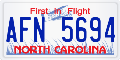 NC license plate AFN5694