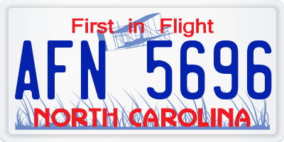 NC license plate AFN5696