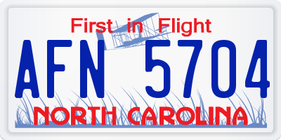 NC license plate AFN5704