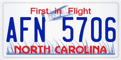NC license plate AFN5706