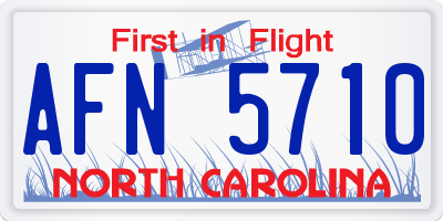 NC license plate AFN5710