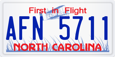NC license plate AFN5711