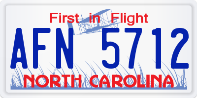 NC license plate AFN5712