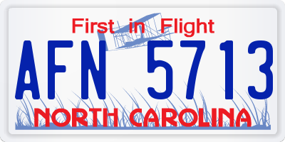 NC license plate AFN5713