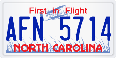 NC license plate AFN5714