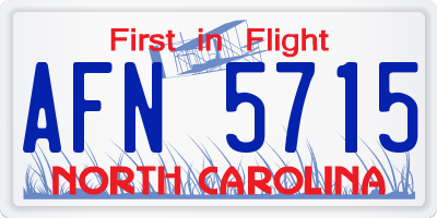 NC license plate AFN5715