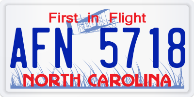 NC license plate AFN5718