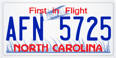 NC license plate AFN5725