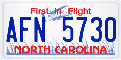 NC license plate AFN5730