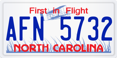 NC license plate AFN5732