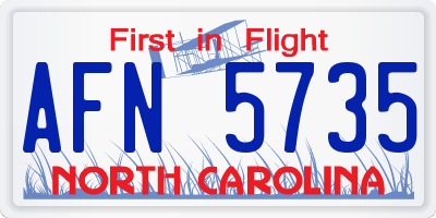 NC license plate AFN5735
