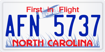 NC license plate AFN5737