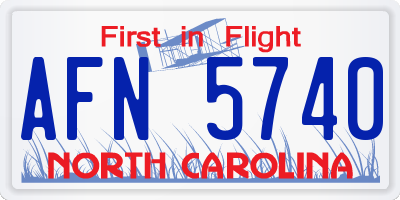 NC license plate AFN5740