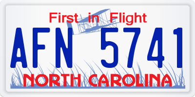 NC license plate AFN5741