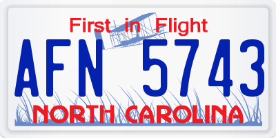 NC license plate AFN5743