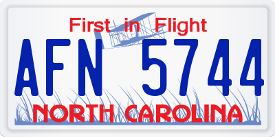 NC license plate AFN5744
