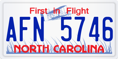 NC license plate AFN5746