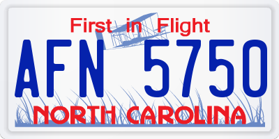 NC license plate AFN5750