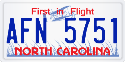 NC license plate AFN5751