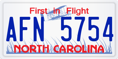 NC license plate AFN5754