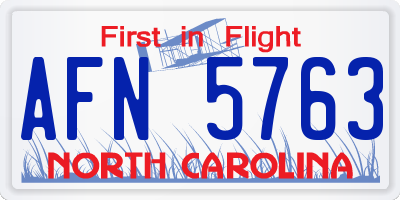 NC license plate AFN5763