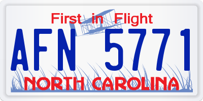NC license plate AFN5771