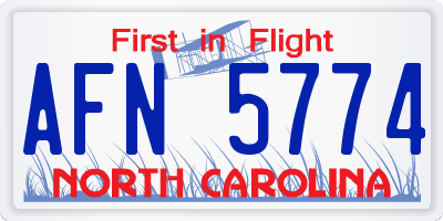 NC license plate AFN5774