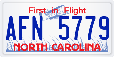 NC license plate AFN5779
