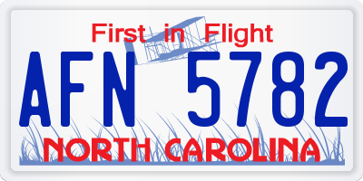 NC license plate AFN5782