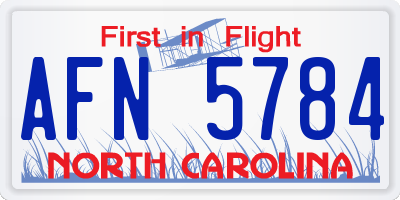 NC license plate AFN5784