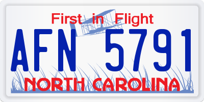 NC license plate AFN5791