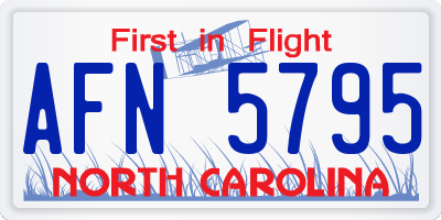 NC license plate AFN5795
