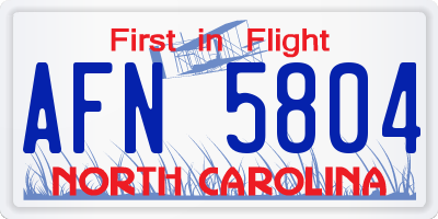 NC license plate AFN5804