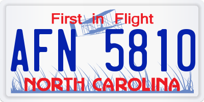 NC license plate AFN5810