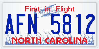 NC license plate AFN5812