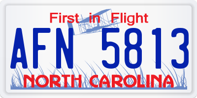 NC license plate AFN5813