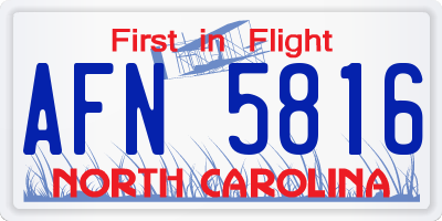 NC license plate AFN5816
