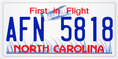 NC license plate AFN5818