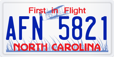 NC license plate AFN5821