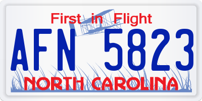 NC license plate AFN5823