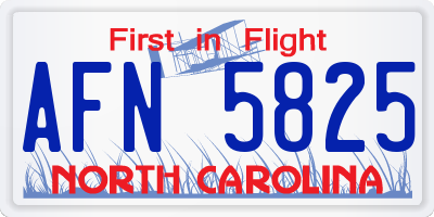 NC license plate AFN5825